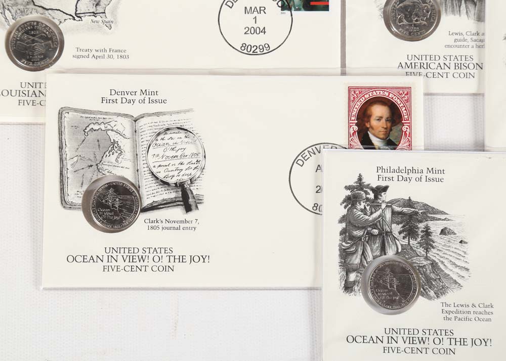 First Day of Issue Uncirculated US Nickels 2004-2006