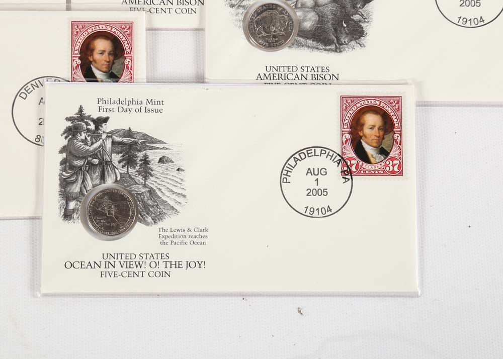 First Day of Issue Uncirculated US Nickels 2004-2006