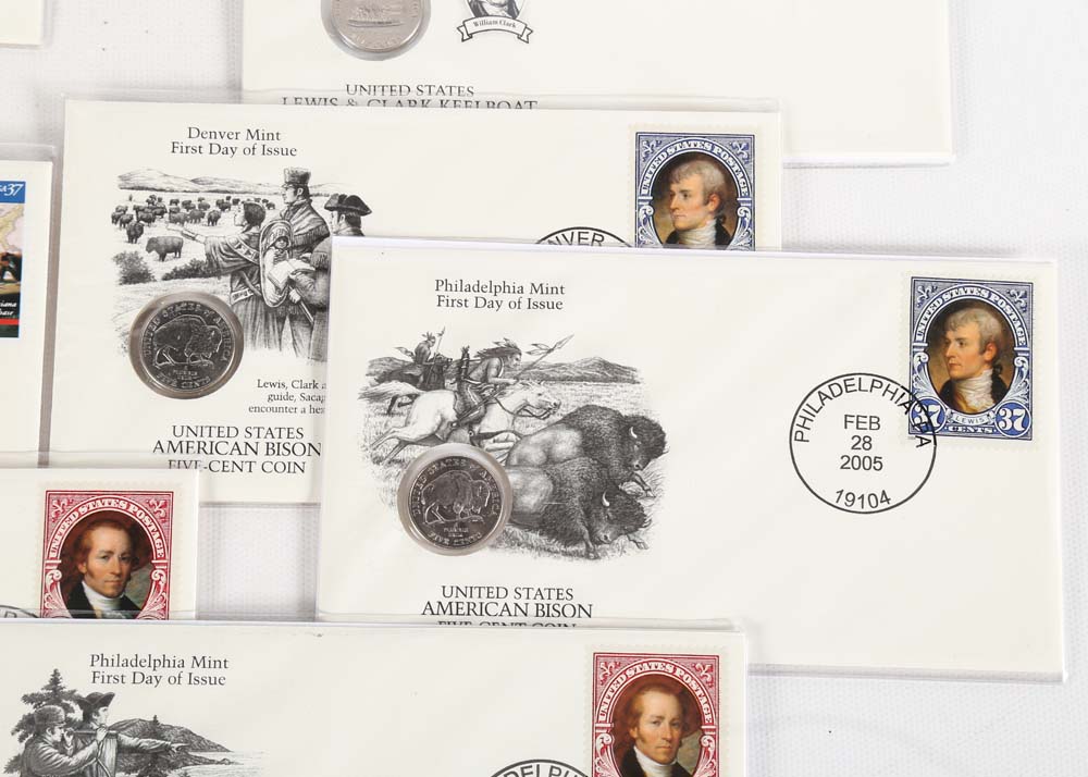 First Day of Issue Uncirculated US Nickels 2004-2006