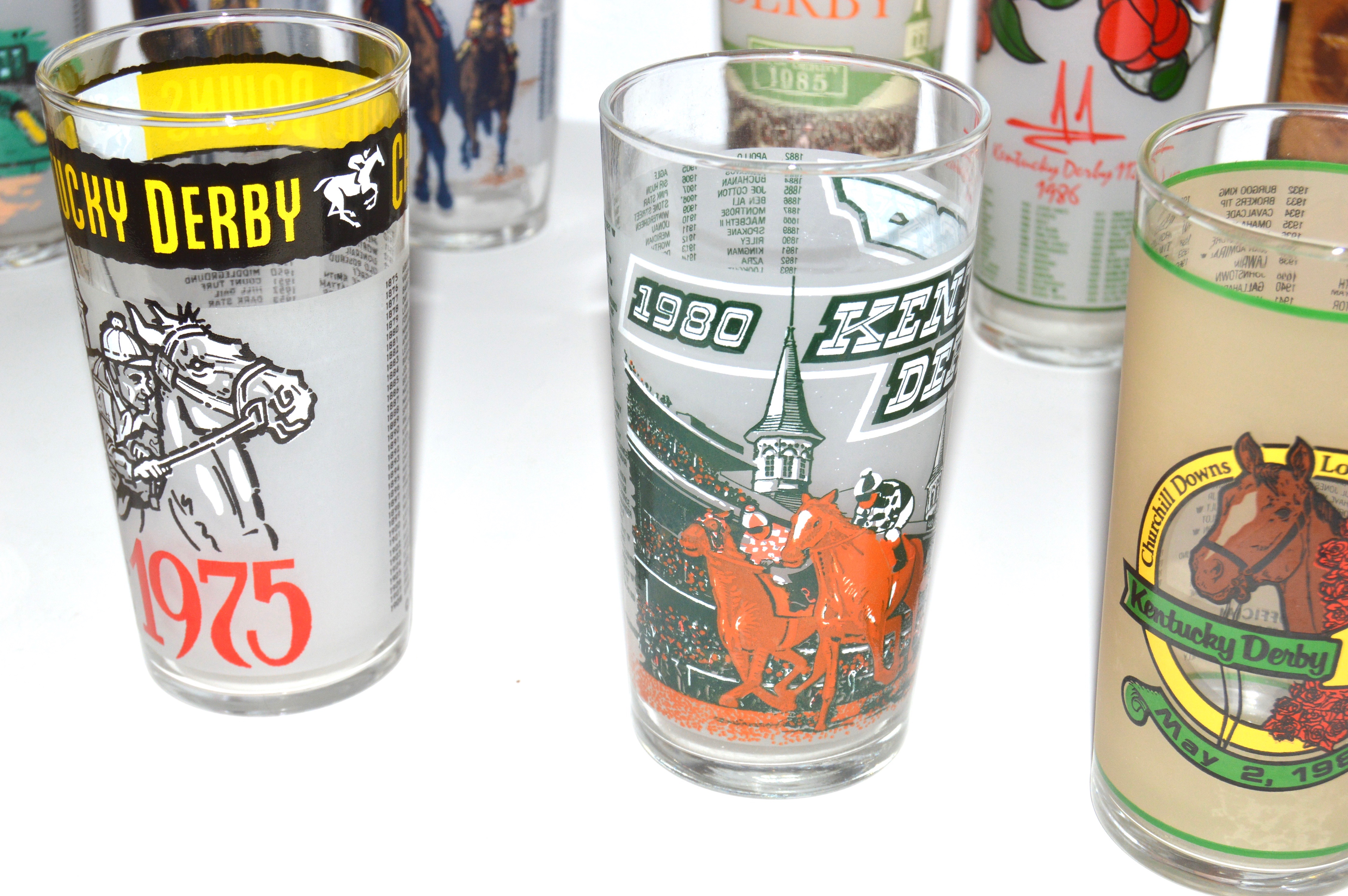 Vintage Kentucky Derby Julep Glasses,  1970s-80s