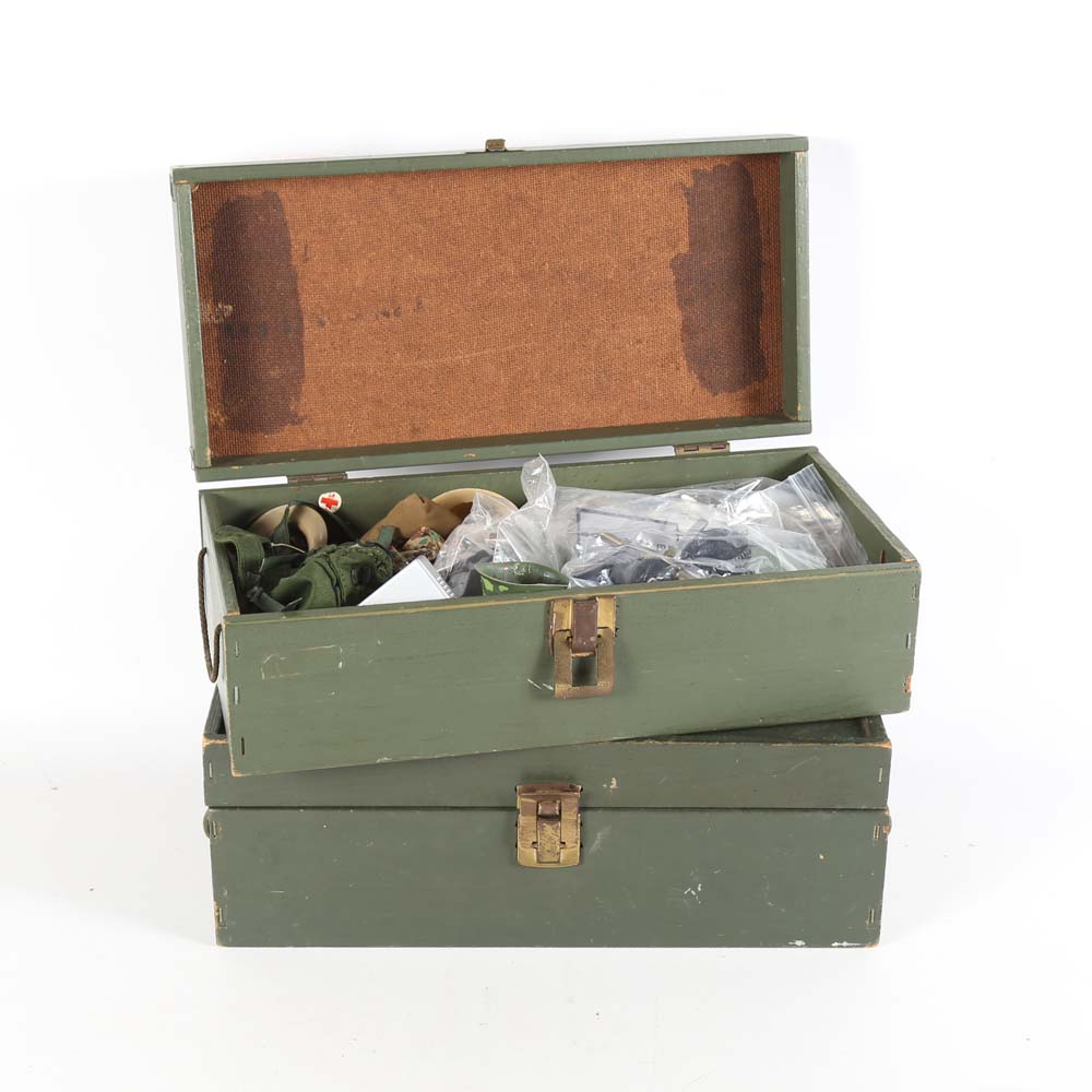 Vintage GI Joe Foot Lockers and Accessories