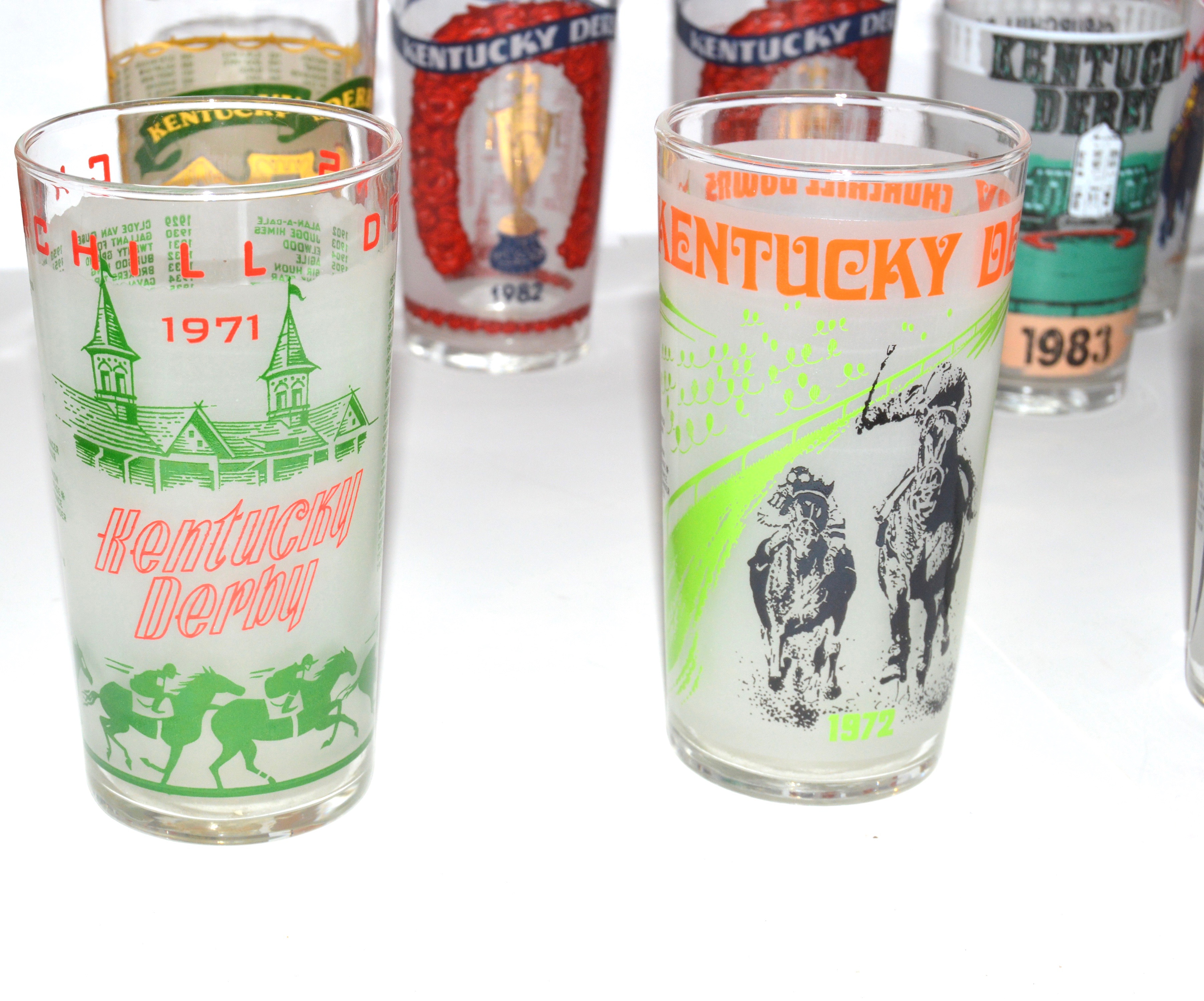 Vintage Kentucky Derby Julep Glasses,  1970s-80s
