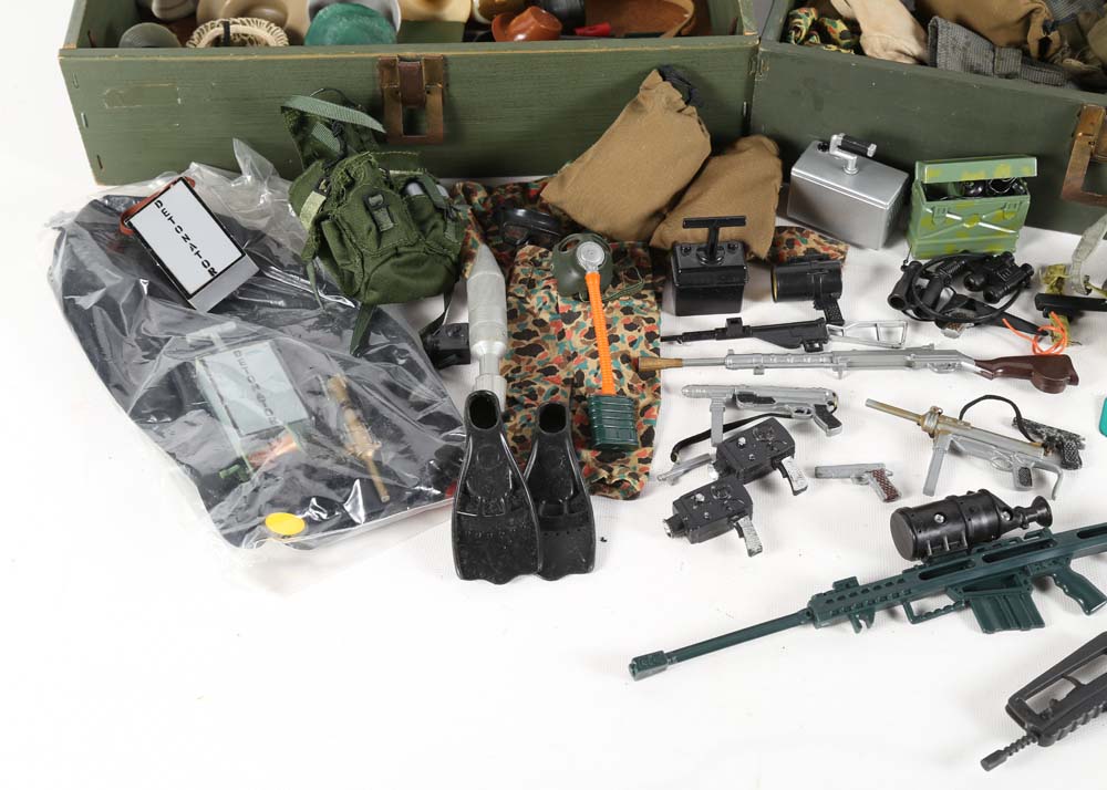 Vintage GI Joe Foot Lockers and Accessories