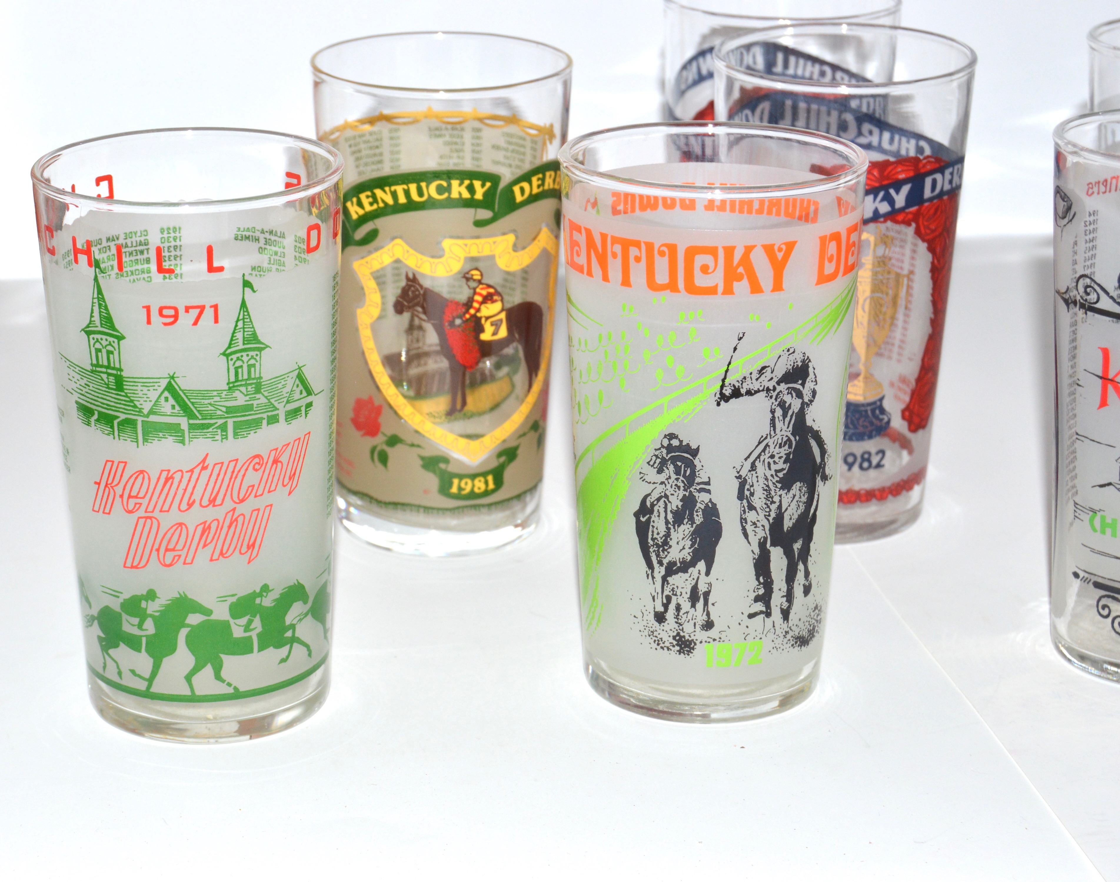Vintage Kentucky Derby Julep Glasses,  1970s-80s