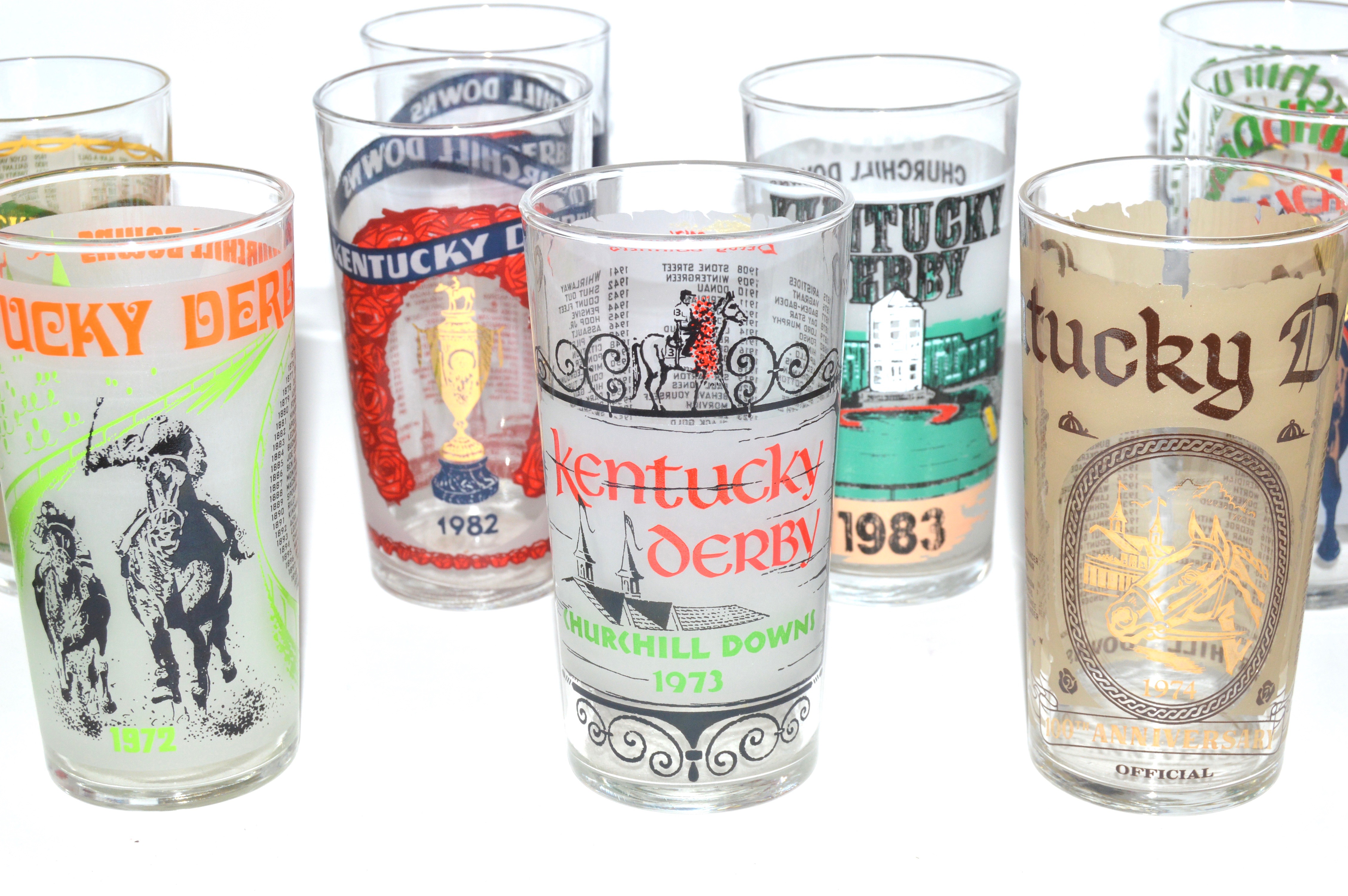 Vintage Kentucky Derby Julep Glasses,  1970s-80s