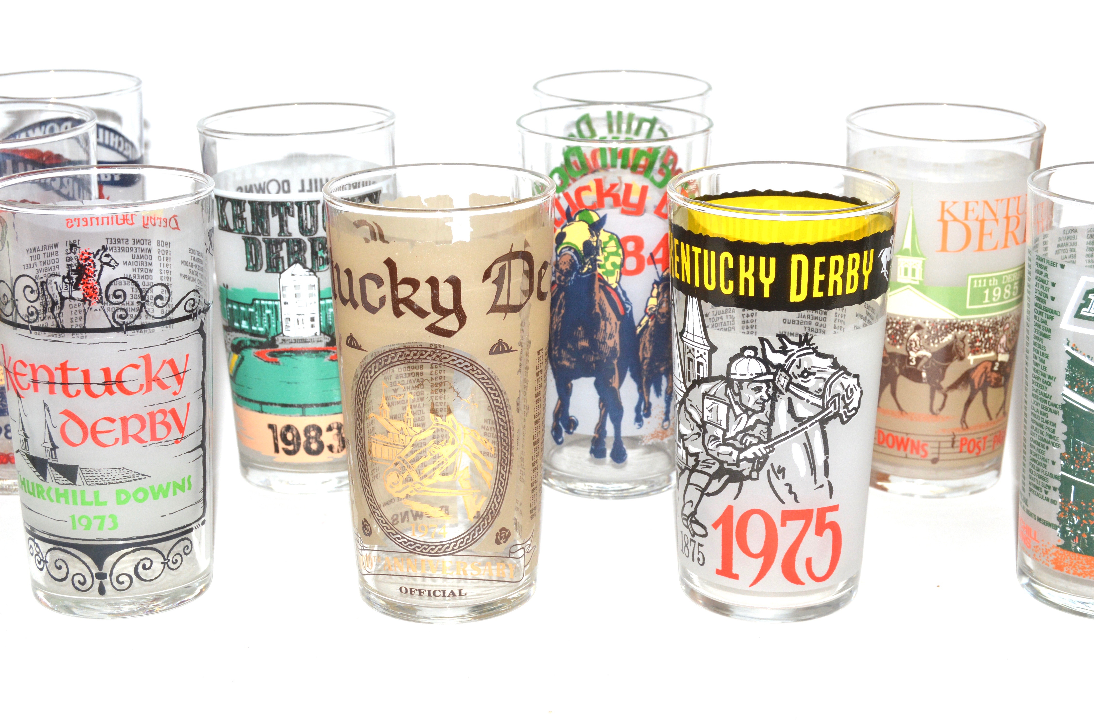 Vintage Kentucky Derby Julep Glasses,  1970s-80s