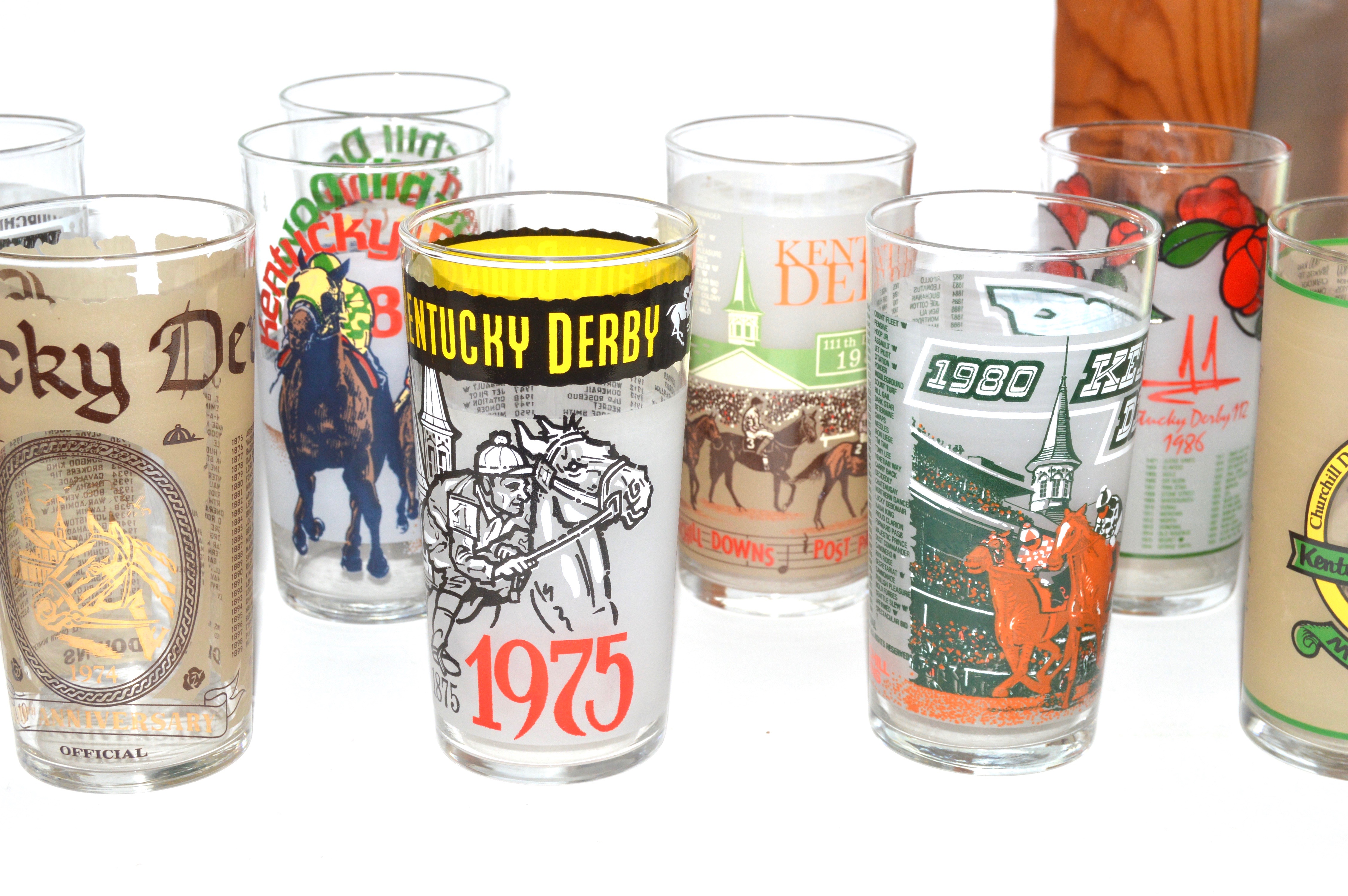 Vintage Kentucky Derby Julep Glasses,  1970s-80s