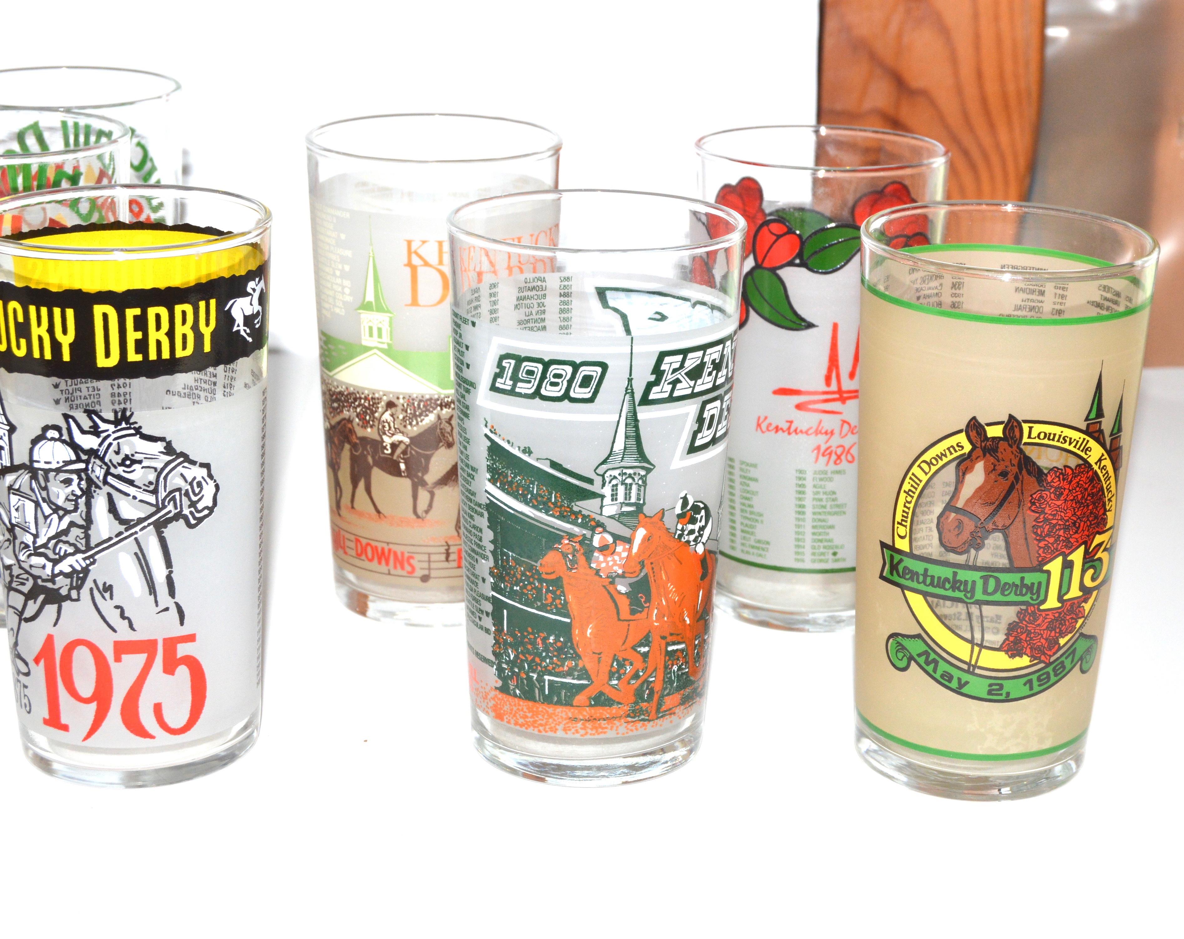 Vintage Kentucky Derby Julep Glasses,  1970s-80s