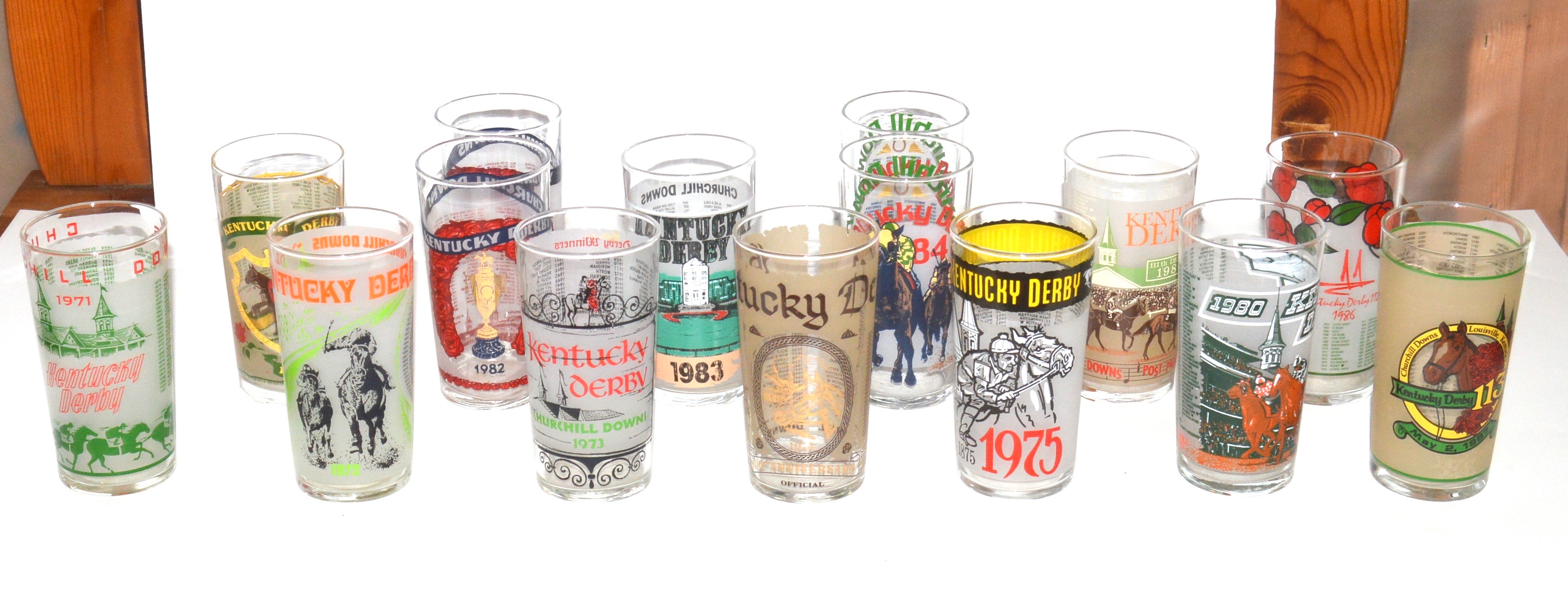 Vintage Kentucky Derby Julep Glasses,  1970s-80s