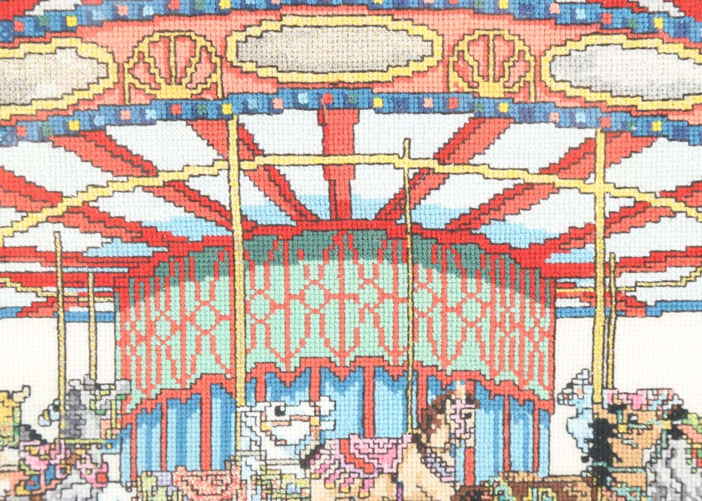 Framed Carousel Needlepoint