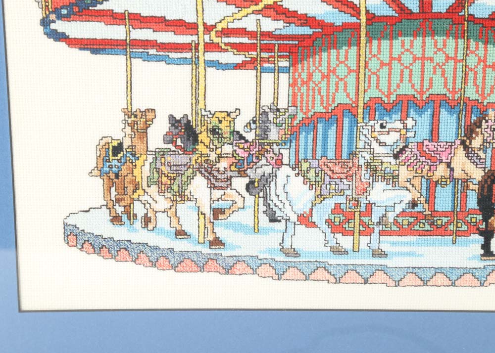 Framed Carousel Needlepoint