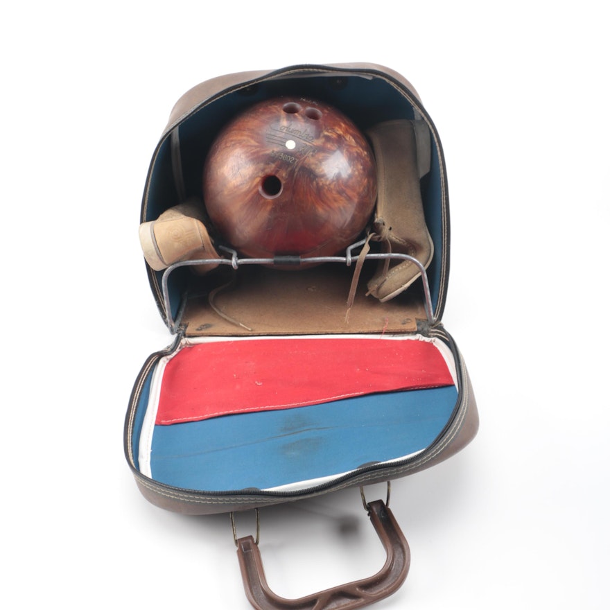 Bowling Ball in Bag with Shoes