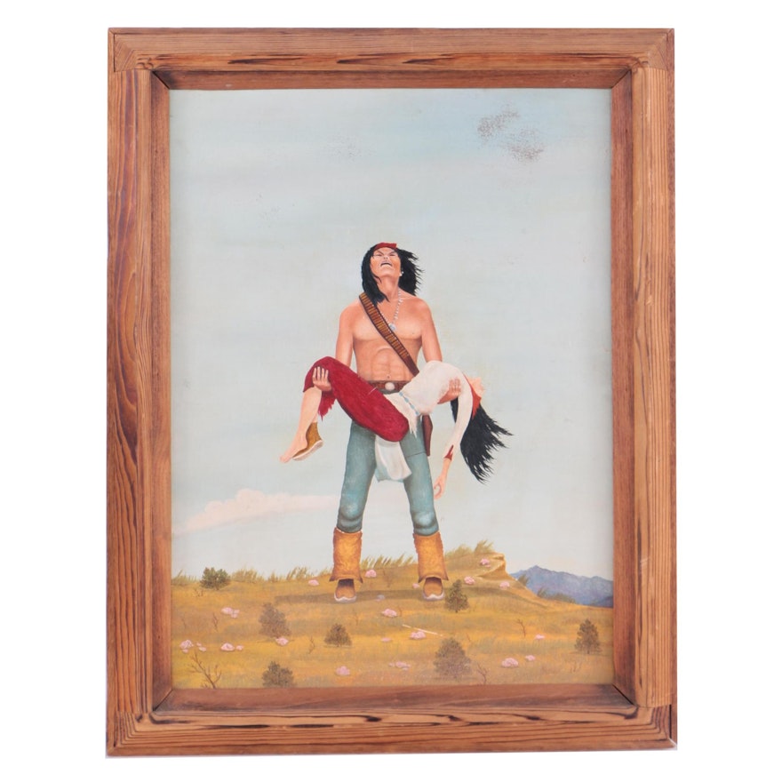 1969 Oil Painting on Canvas Board "Apache Tears"