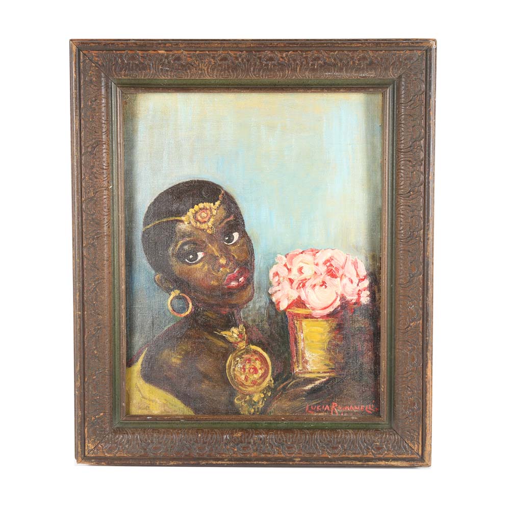 Lucia Romanelli 1932 Oil Portrait Painting on Canvas