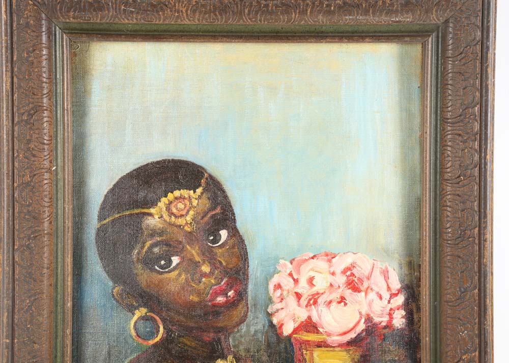 Lucia Romanelli 1932 Oil Portrait Painting on Canvas