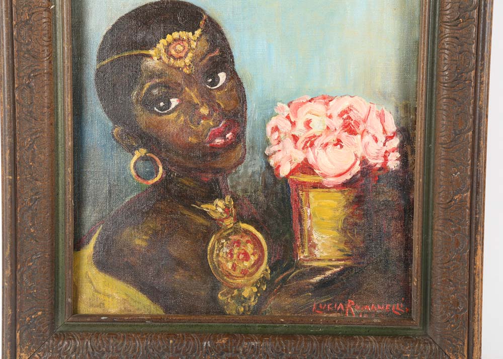 Lucia Romanelli 1932 Oil Portrait Painting on Canvas