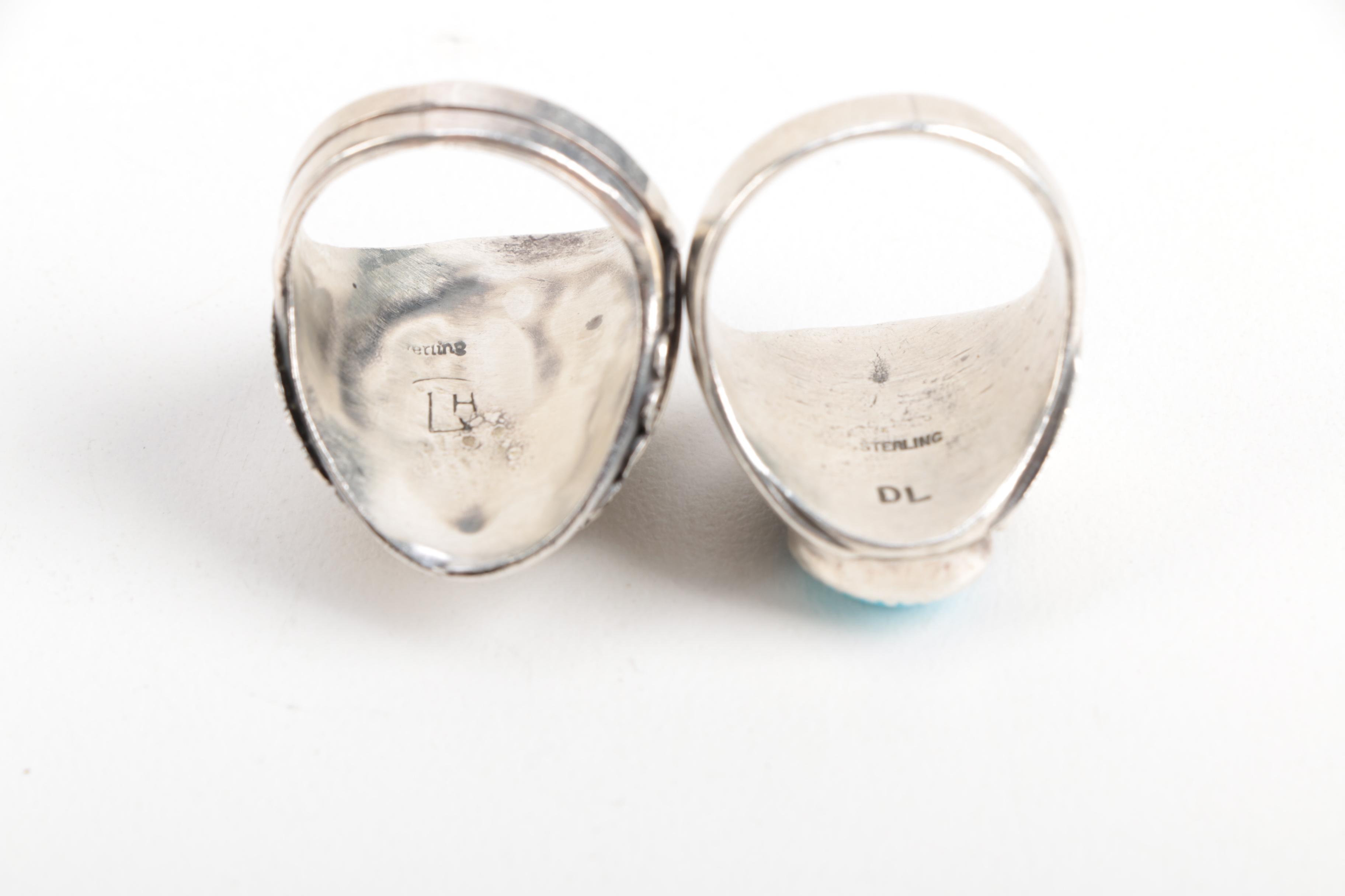 Sterling Silver Gemstone Rings Featuring Native American Silversmiths