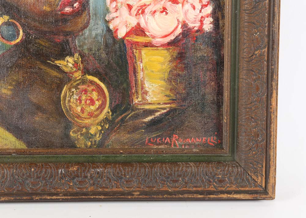 Lucia Romanelli 1932 Oil Portrait Painting on Canvas