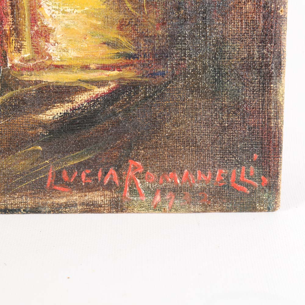 Lucia Romanelli 1932 Oil Portrait Painting on Canvas