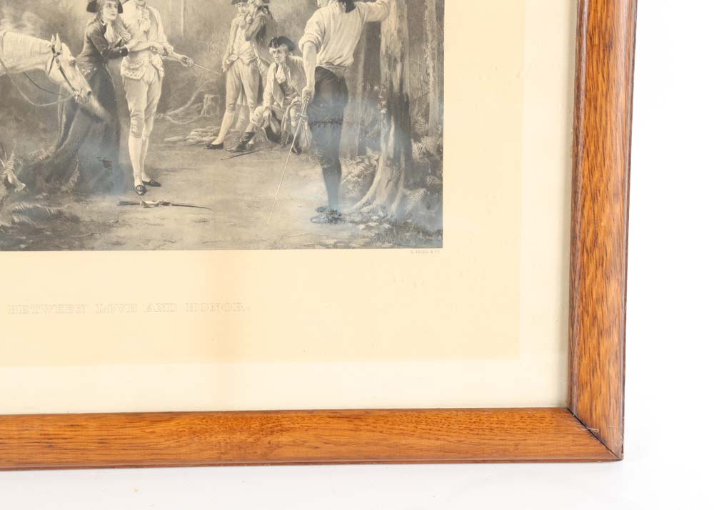 After John Pott Vintage Etching "Between Love and Honor"