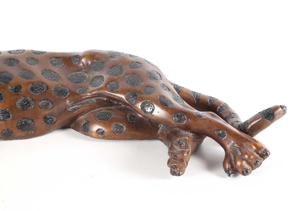 Cast Metal Leopard Statue