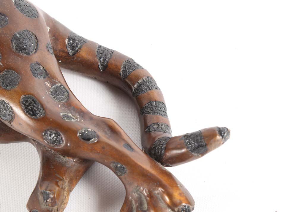 Cast Metal Leopard Statue