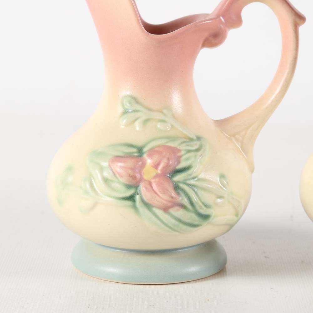 Pair of Vintage Hull "Wildflower" Art Pottery Ewers