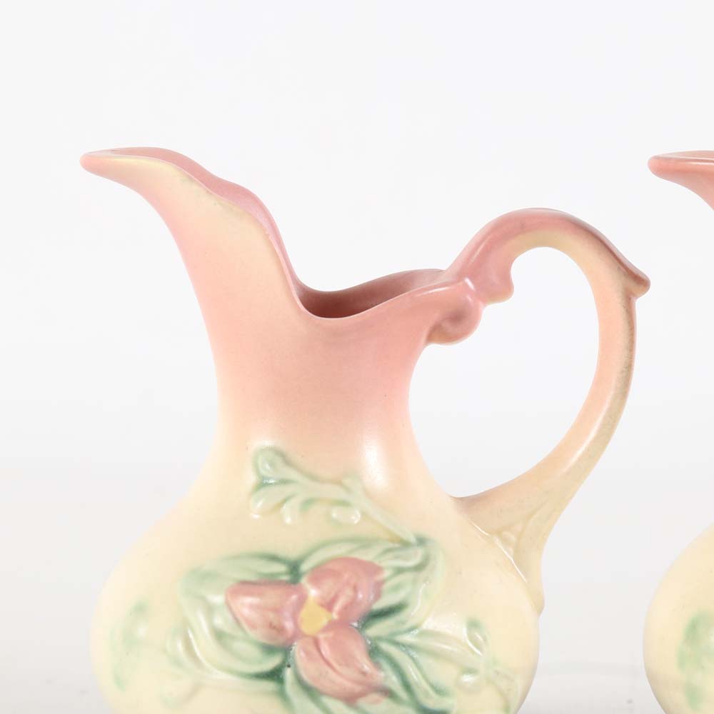 Pair of Vintage Hull "Wildflower" Art Pottery Ewers