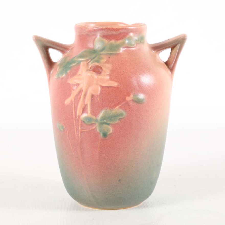 Vintage Roseville "Columbine" Pink Vase