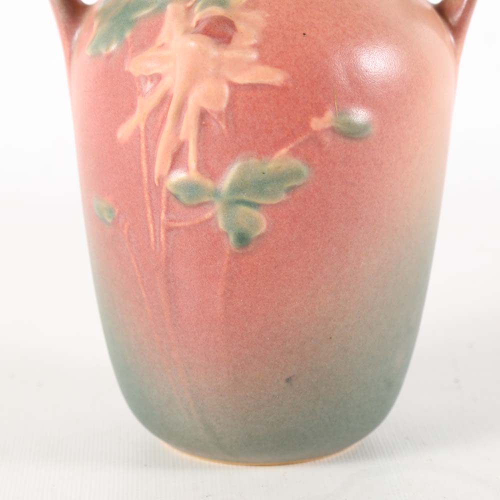 Vintage Roseville "Columbine" Pink Vase