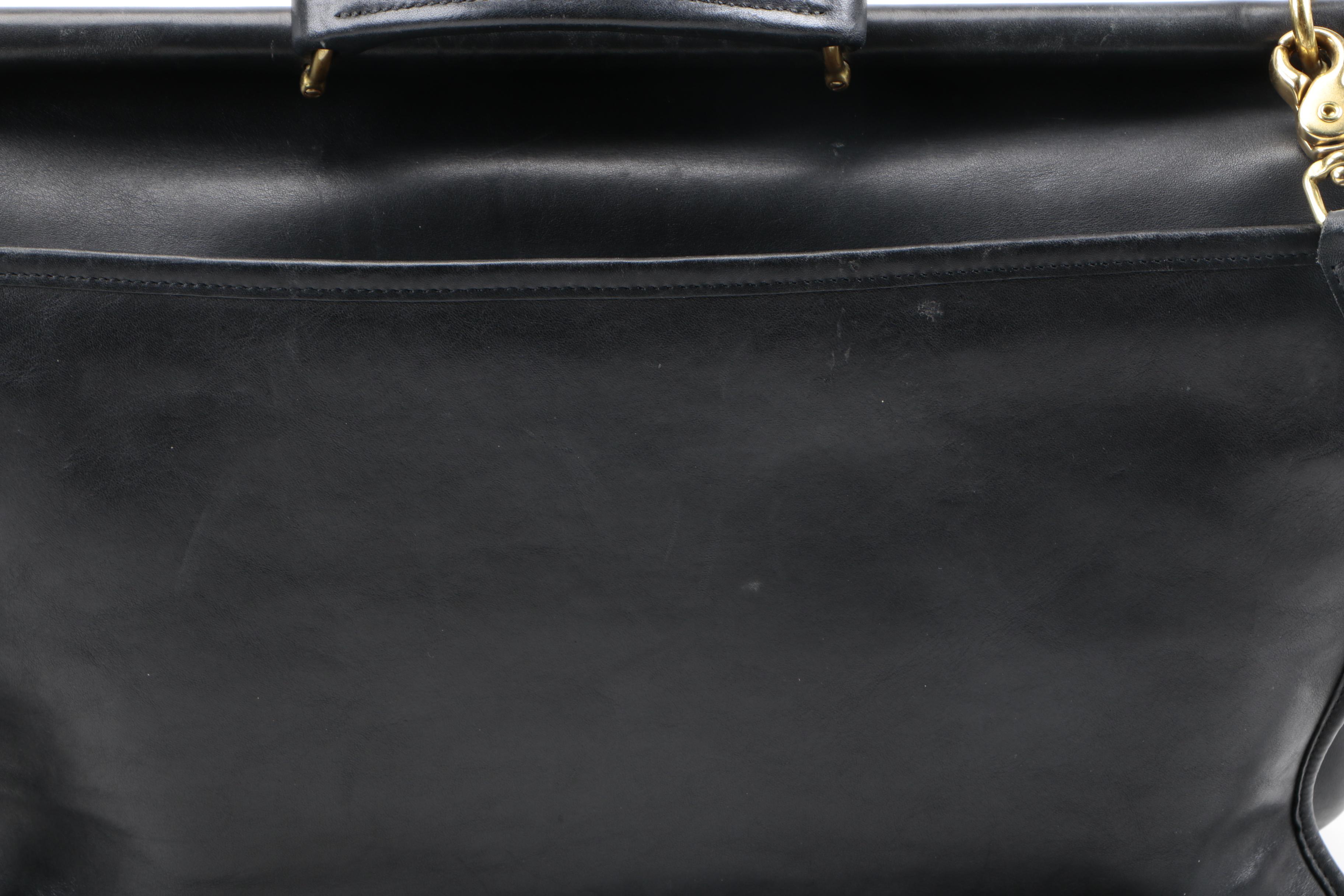 Vintage Coach "Beekman" Black Leather Briefcase