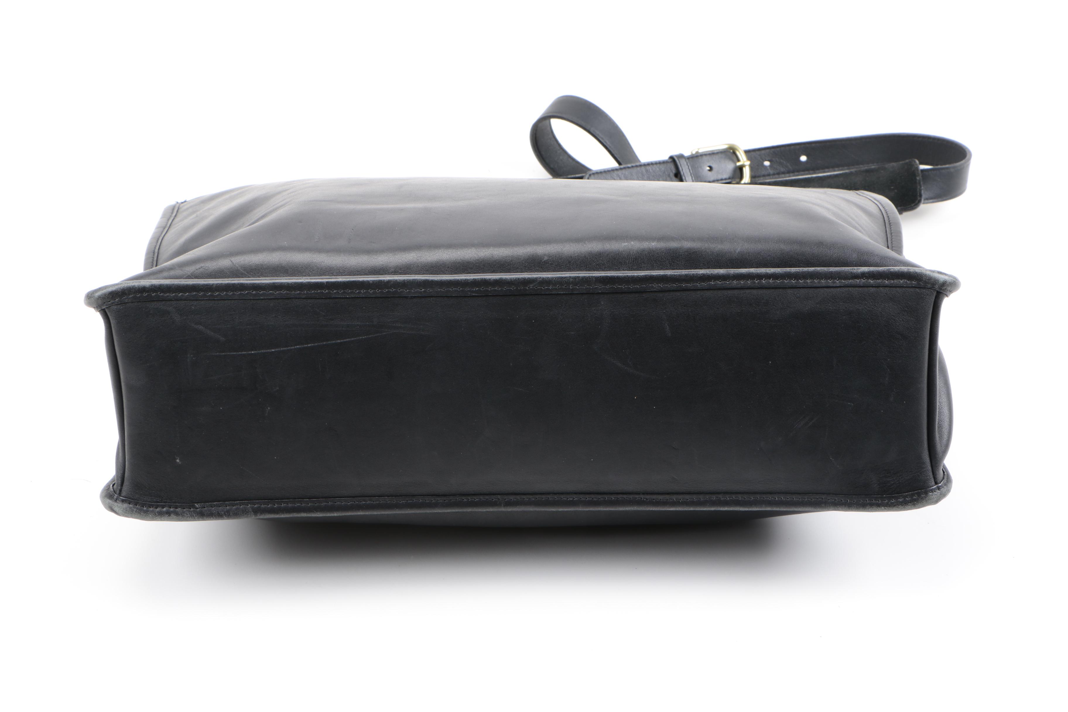 Vintage Coach "Beekman" Black Leather Briefcase