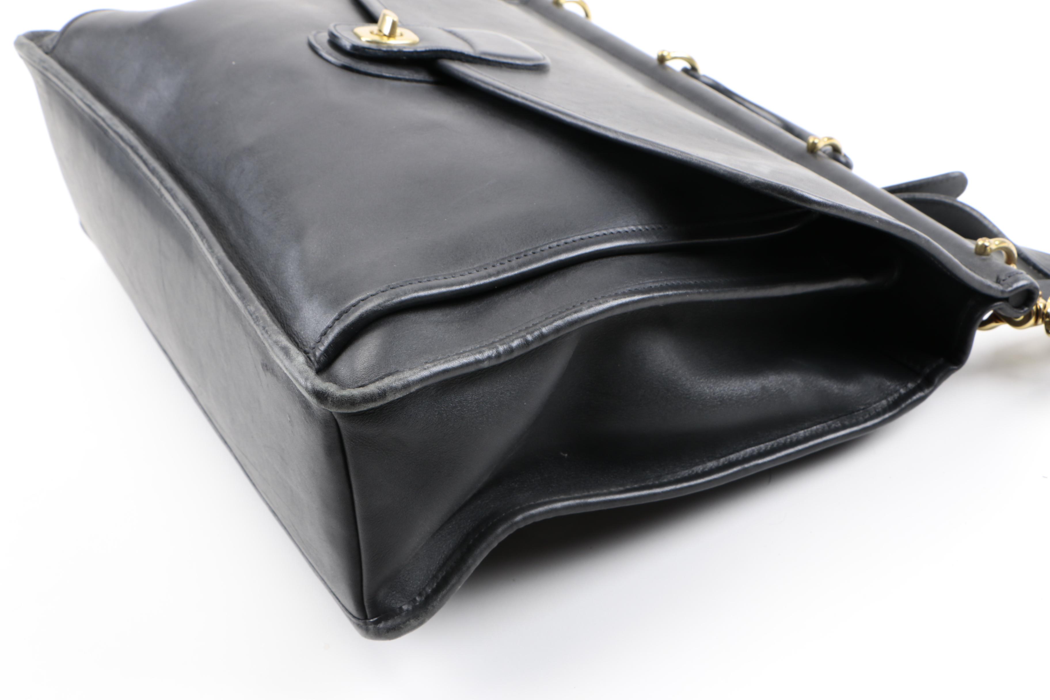 Vintage Coach "Beekman" Black Leather Briefcase