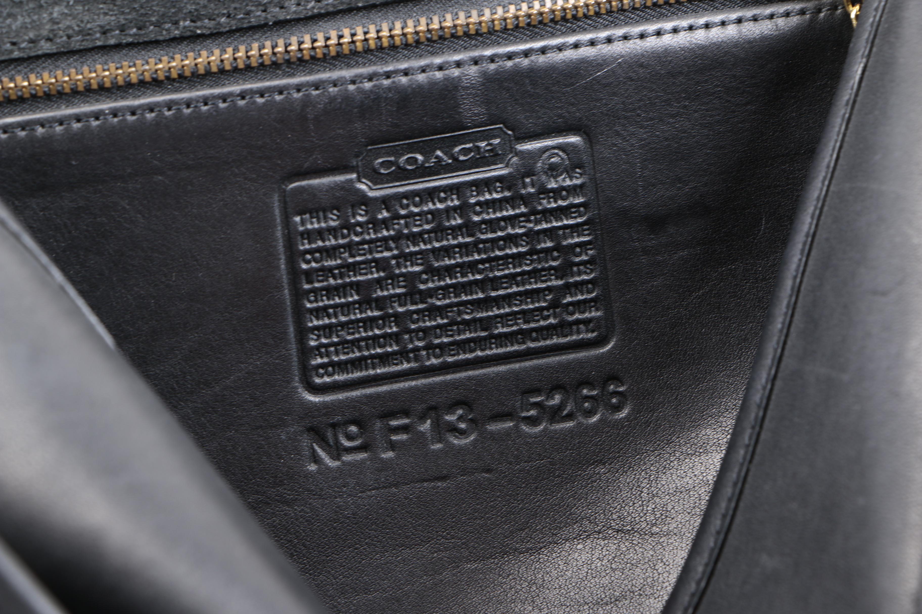 Vintage Coach "Beekman" Black Leather Briefcase