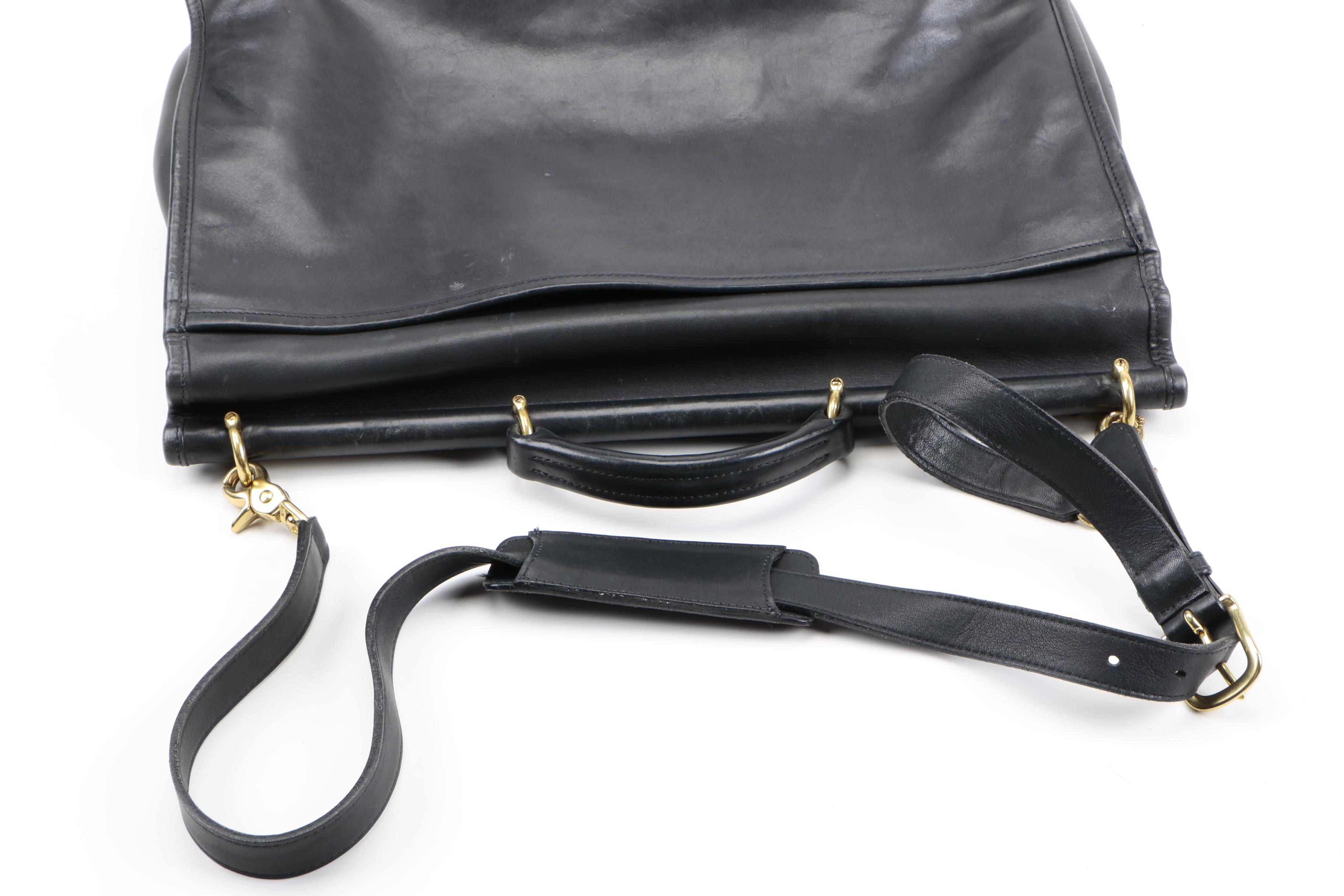 Vintage Coach "Beekman" Black Leather Briefcase