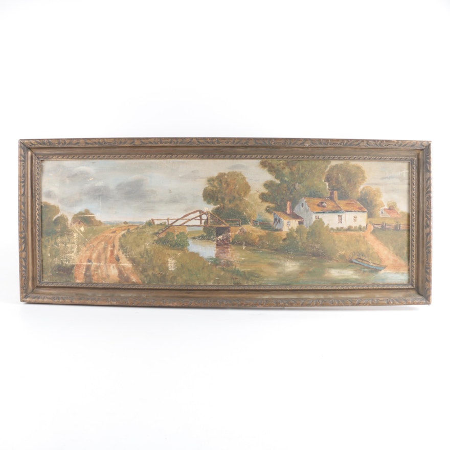 Oil Painting on Canvas of Pastoral Landscape