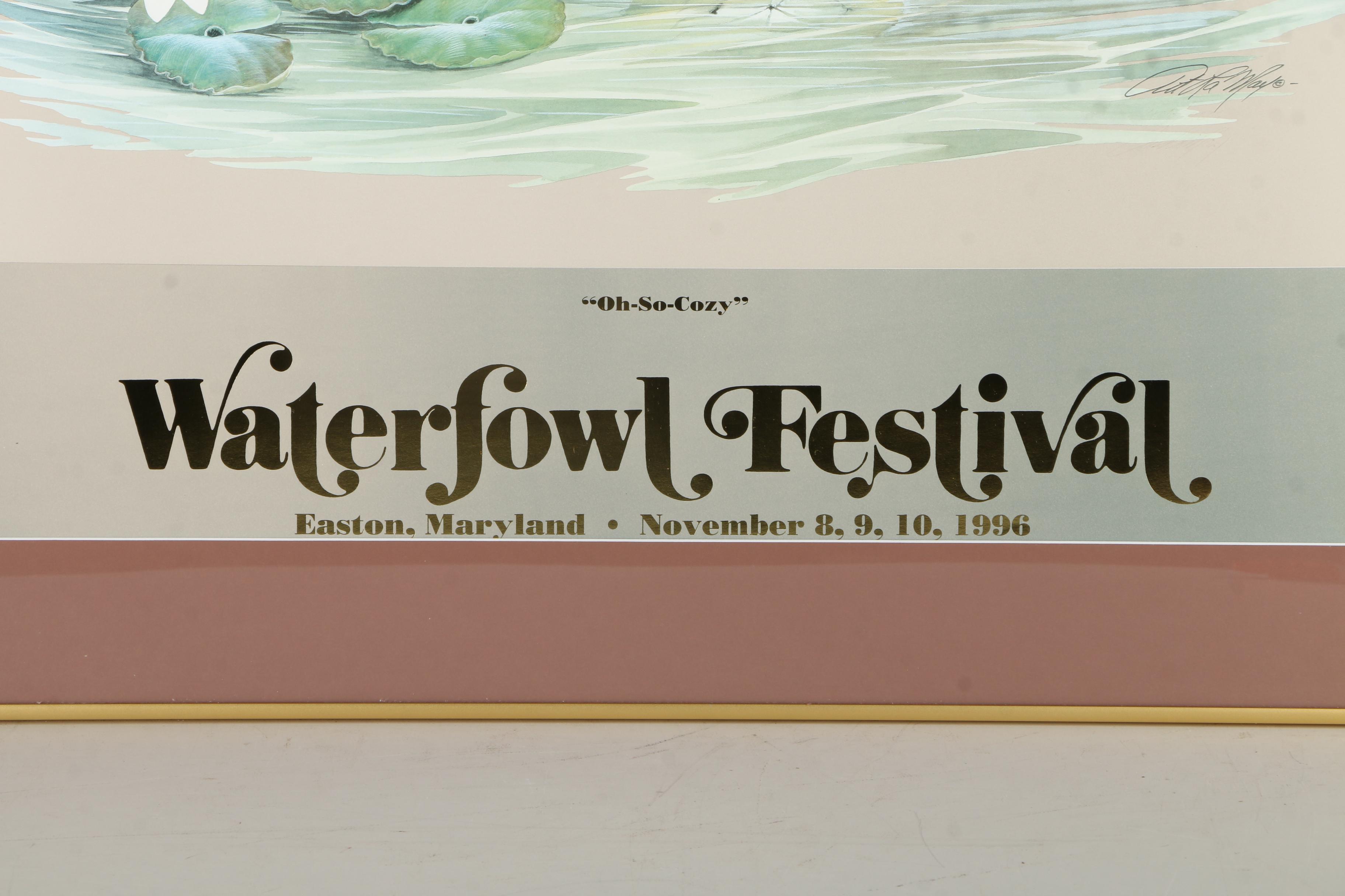 Art LaMay 1996 Waterfowl Festival Offset Lithograph Poster "Oh-So-Cozy"