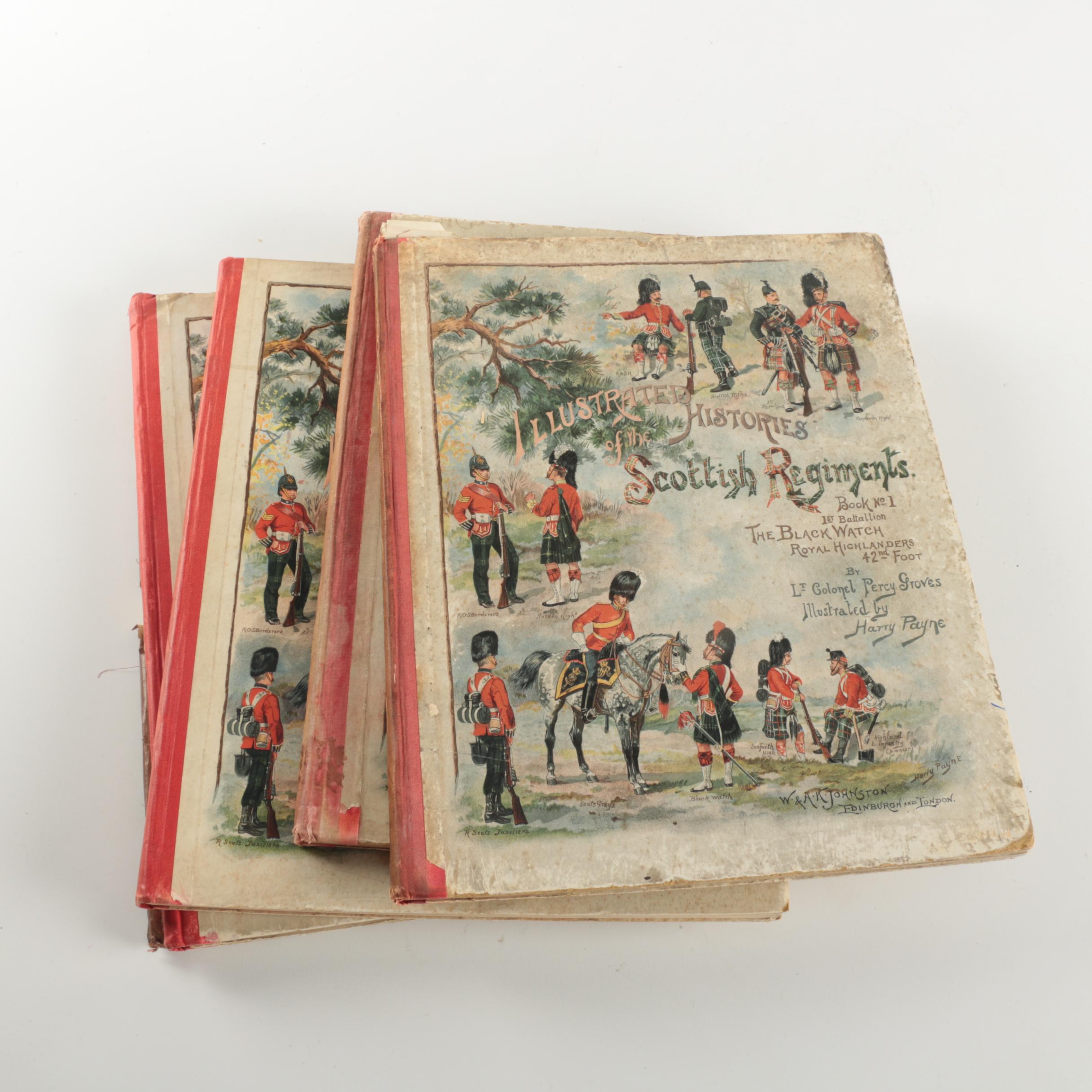 1893 "Johnston's Illustrated Histories of the Scottish Regiments" Books