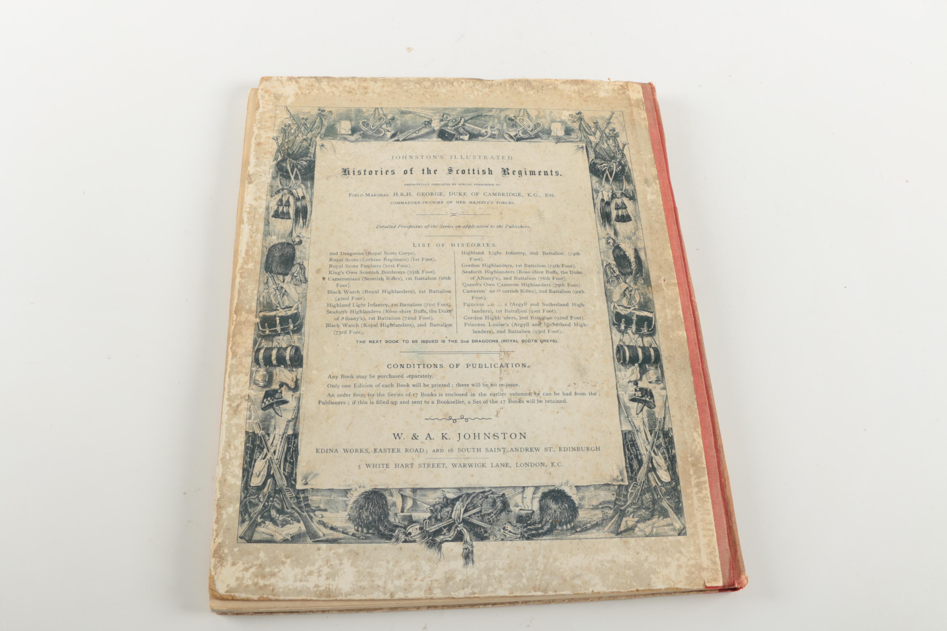 1893 "Johnston's Illustrated Histories of the Scottish Regiments" Books