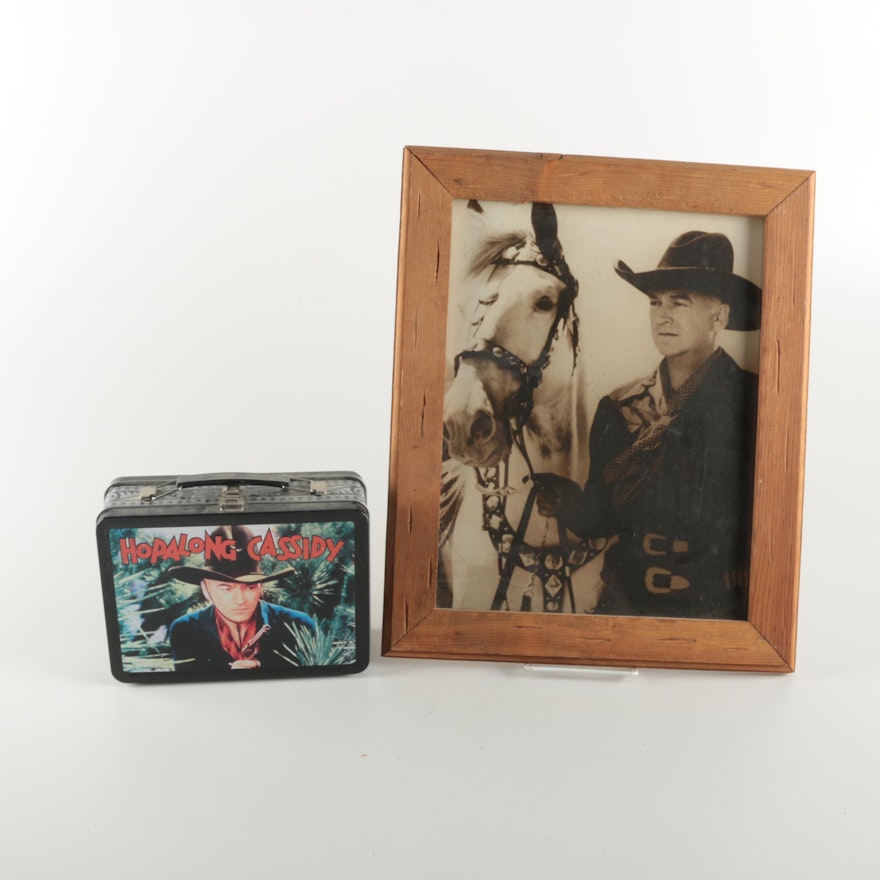 "Hopalong Cassidy" Feature Film DVD Box Set and Framed Photograph with Topper