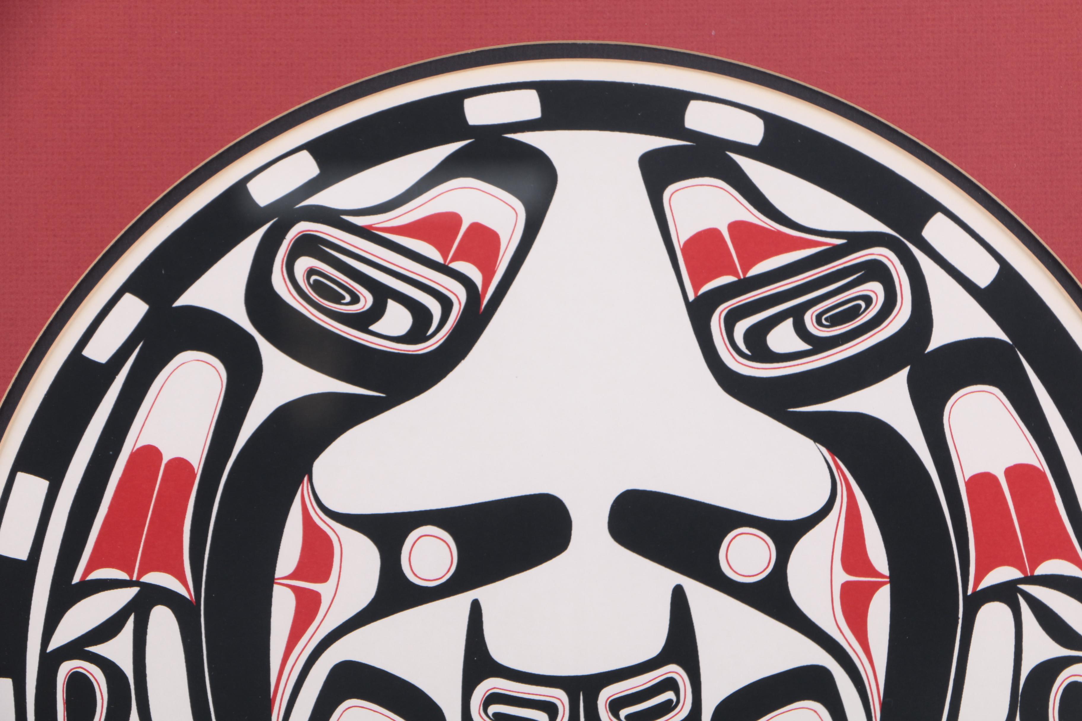 Haida Argillite Style "Sea Monster" Serigraph on Paper