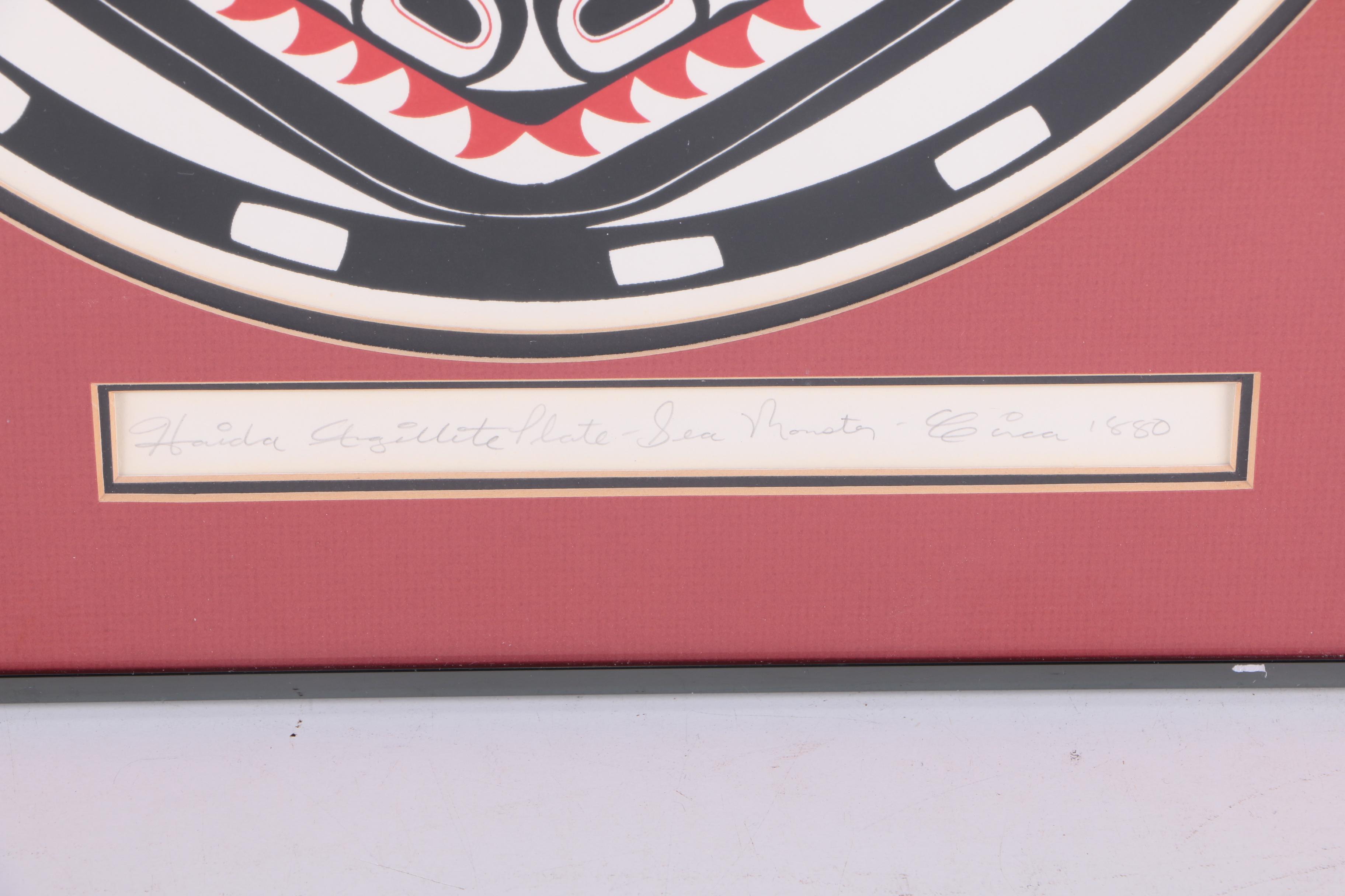 Haida Argillite Style "Sea Monster" Serigraph on Paper