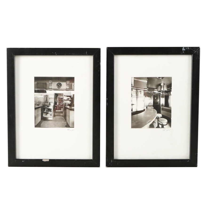 Signed Black and White Photographs of a Diner