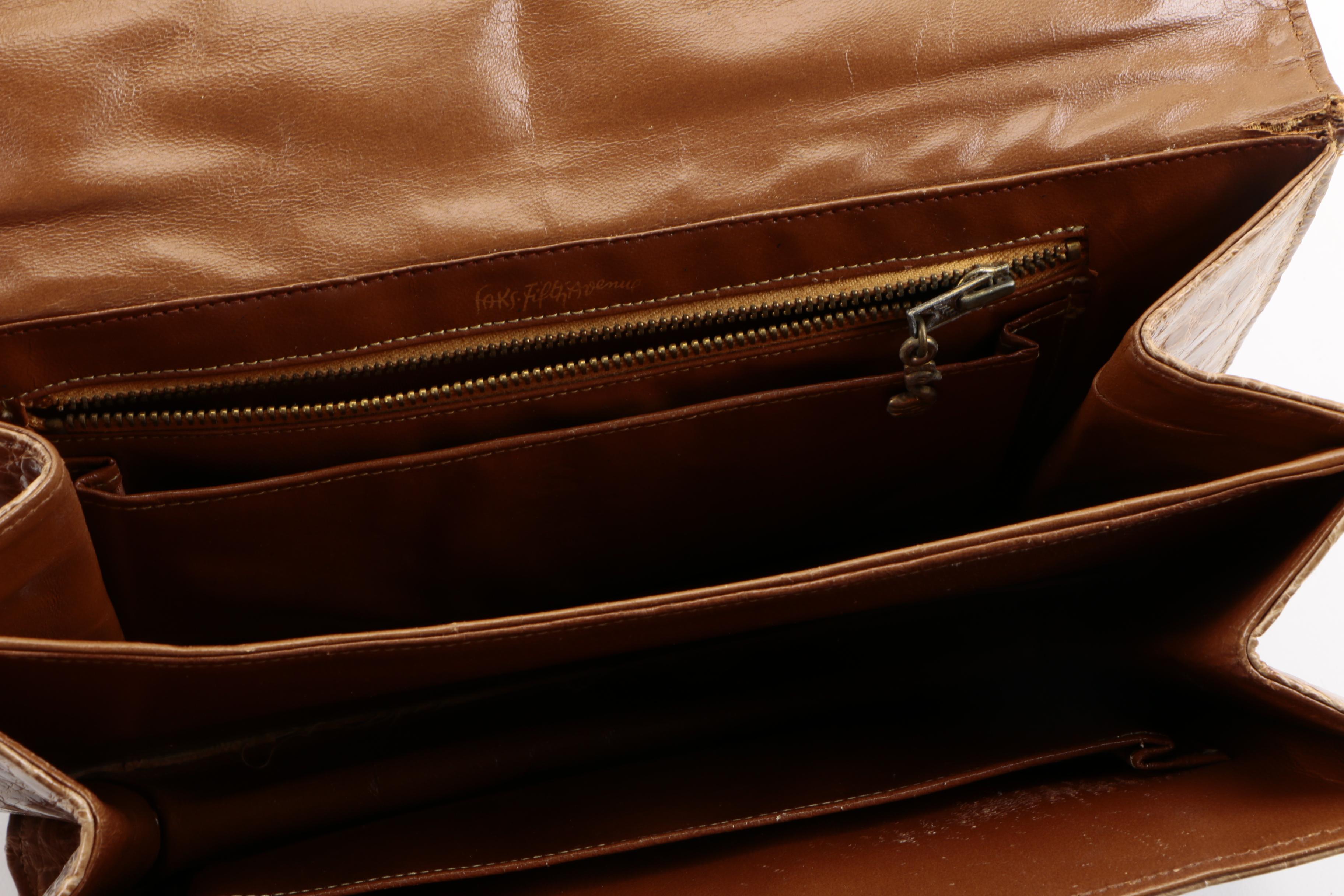 Assortment of Vintage Handbags Including Alligator Saks Fifth Avenue