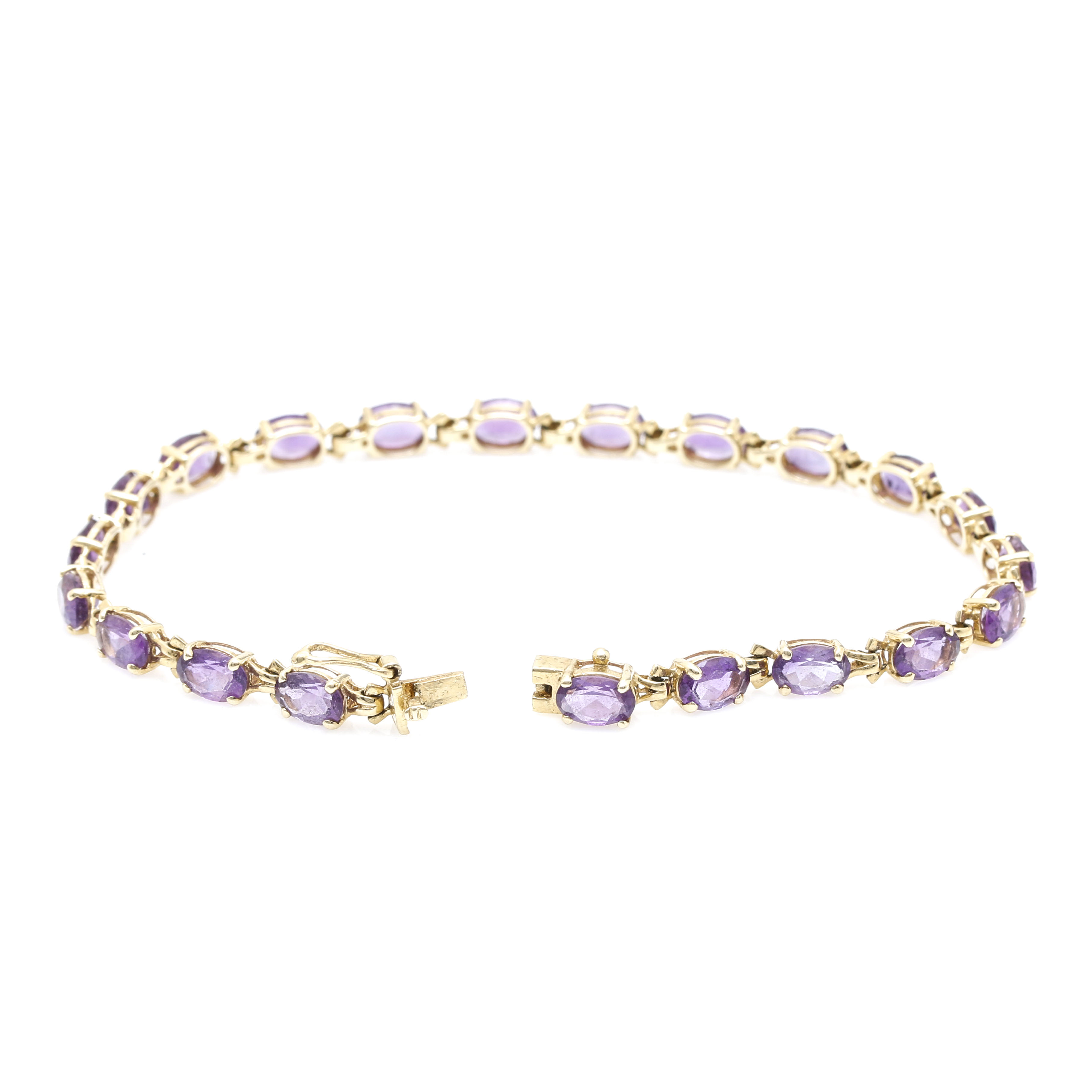 14K Yellow Gold Amethyst Bracelet