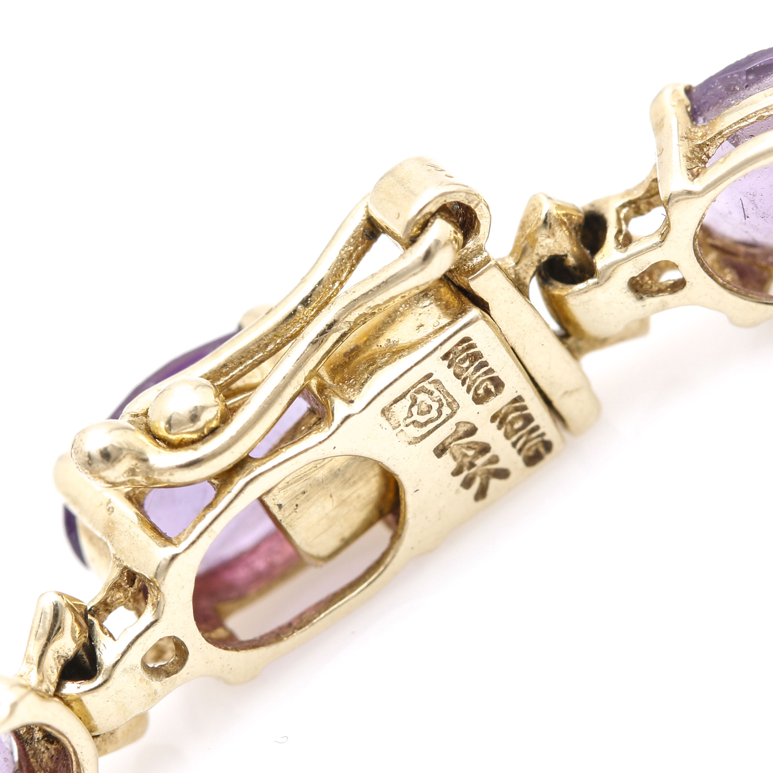 14K Yellow Gold Amethyst Bracelet
