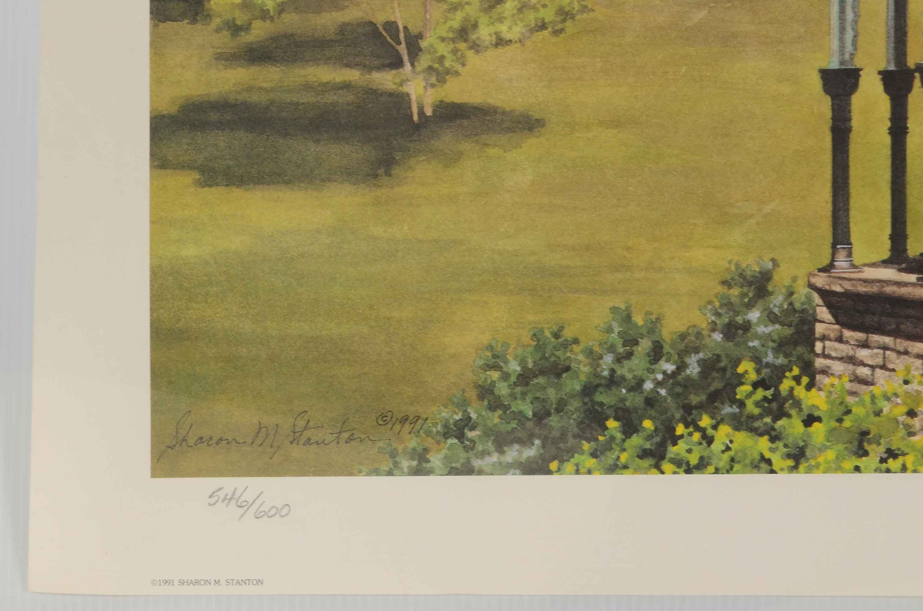 Sharon M. Stanton 1991 Limited Edition Offset Lithograph "Eden Park Gazebo"