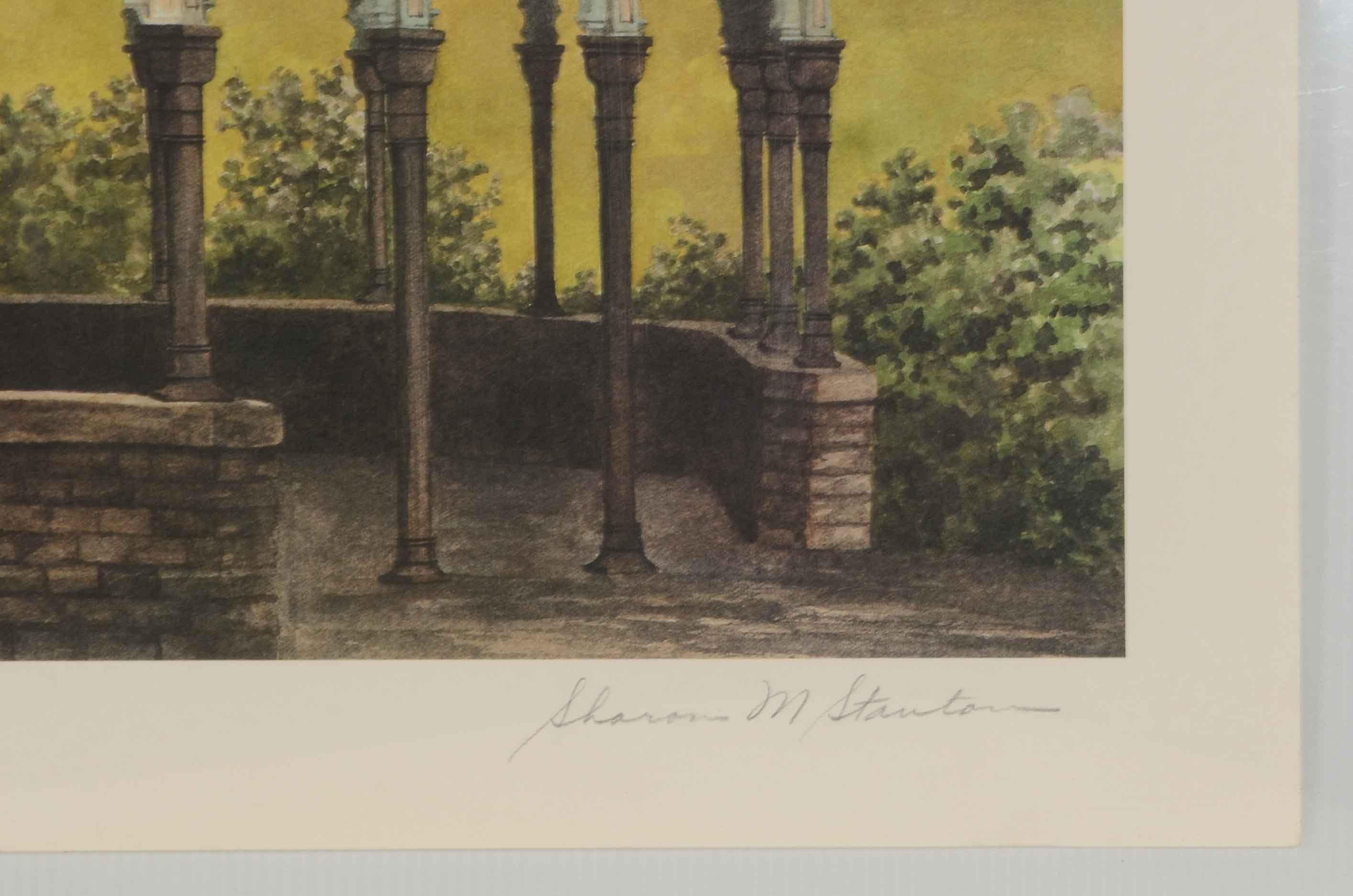 Sharon M. Stanton 1991 Limited Edition Offset Lithograph "Eden Park Gazebo"