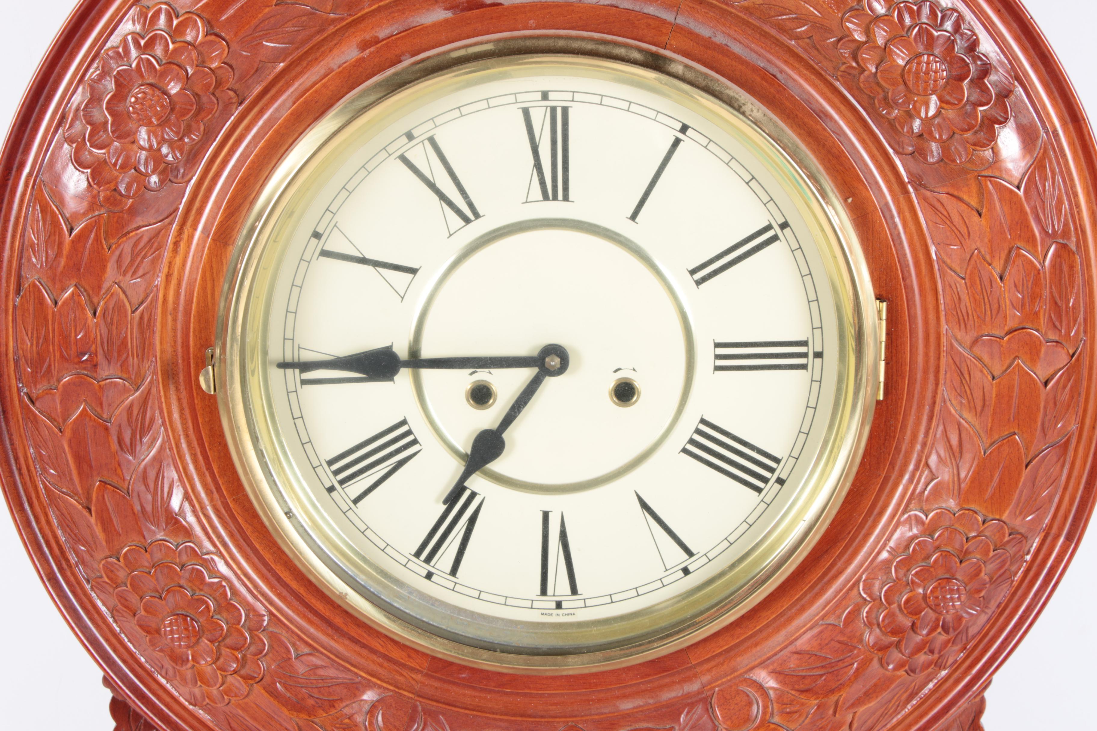 Cherry Wood Tone Pendulum Wall Clock