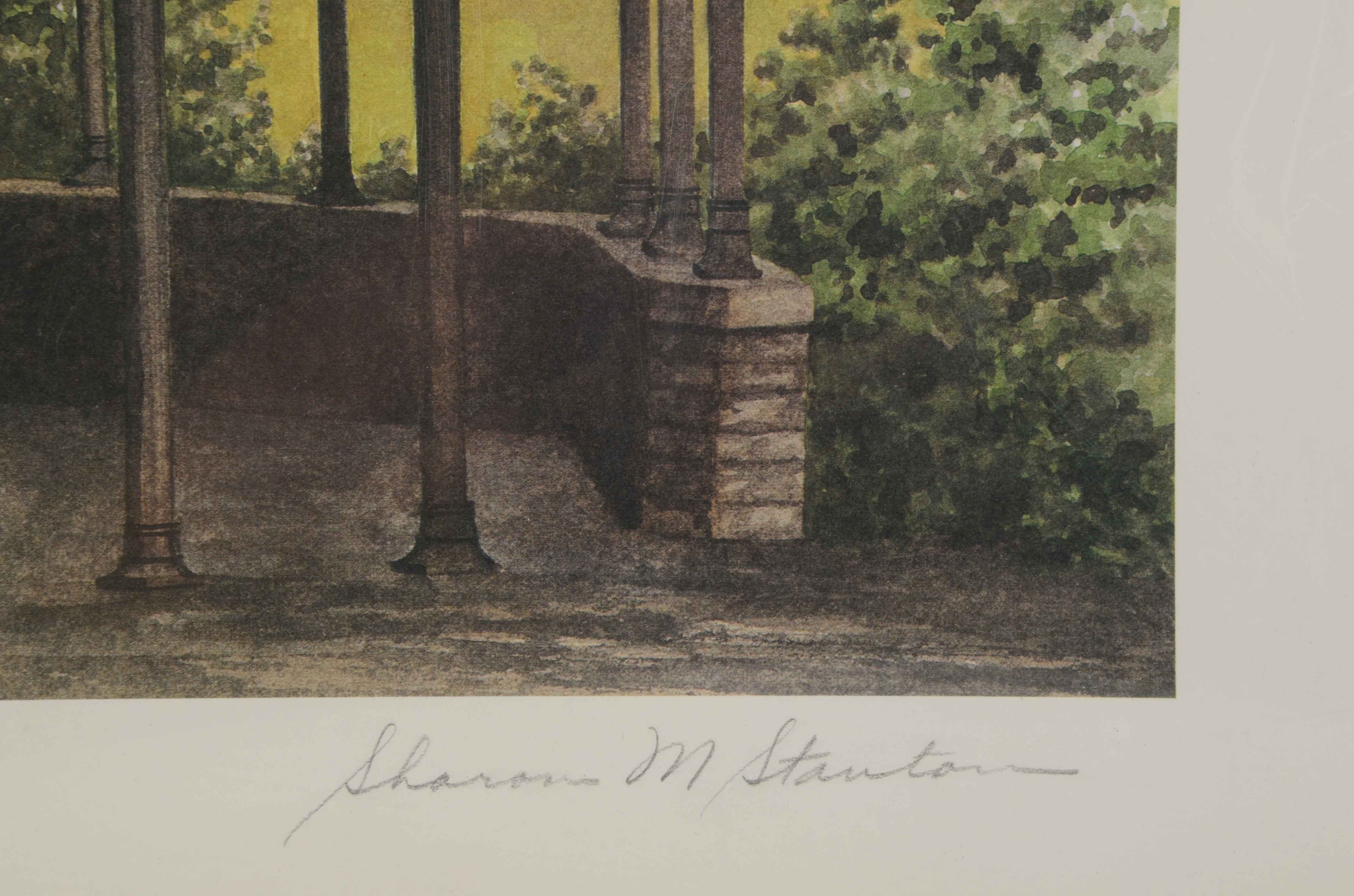 Sharon M. Stanton 1991 Limited Edition Offset Lithograph "Eden Park Gazebo"